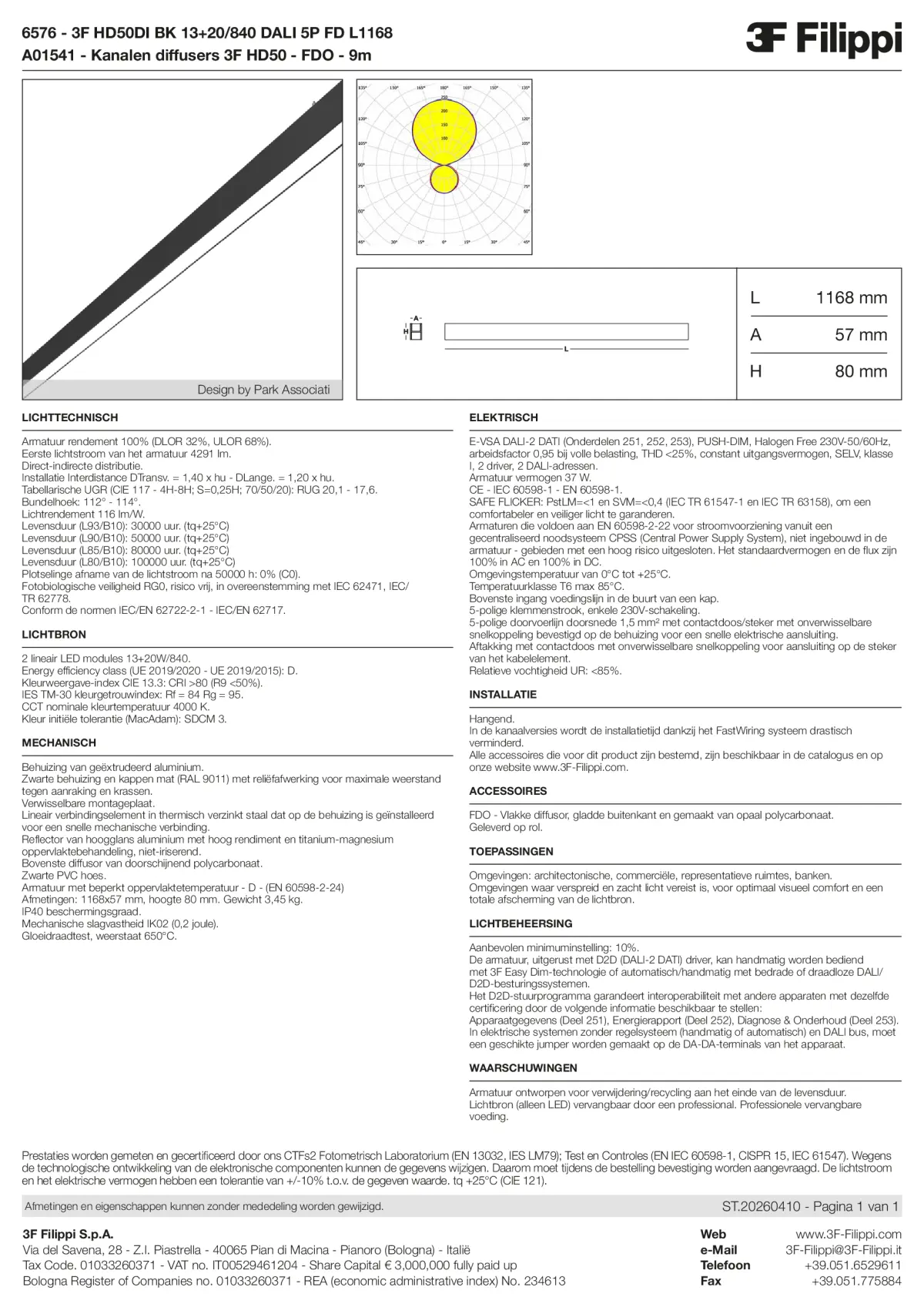 6576+A01541 - 3F HD50DI BK 13+20-840 DALI 5P FD L1168 + FDO - Datasheet - nl