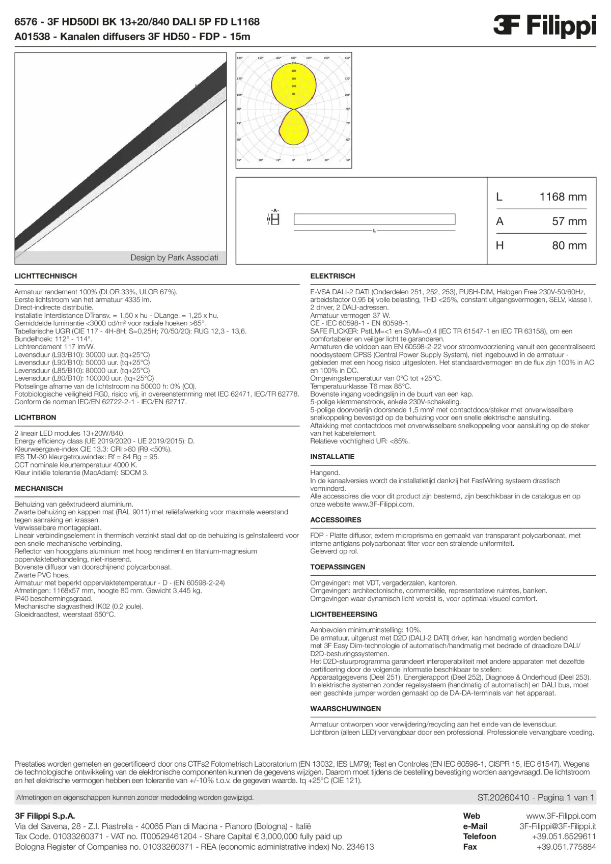 6576+A01538 - 3F HD50DI BK 13+20-840 DALI 5P FD L1168 + FDP - Datasheet - nl