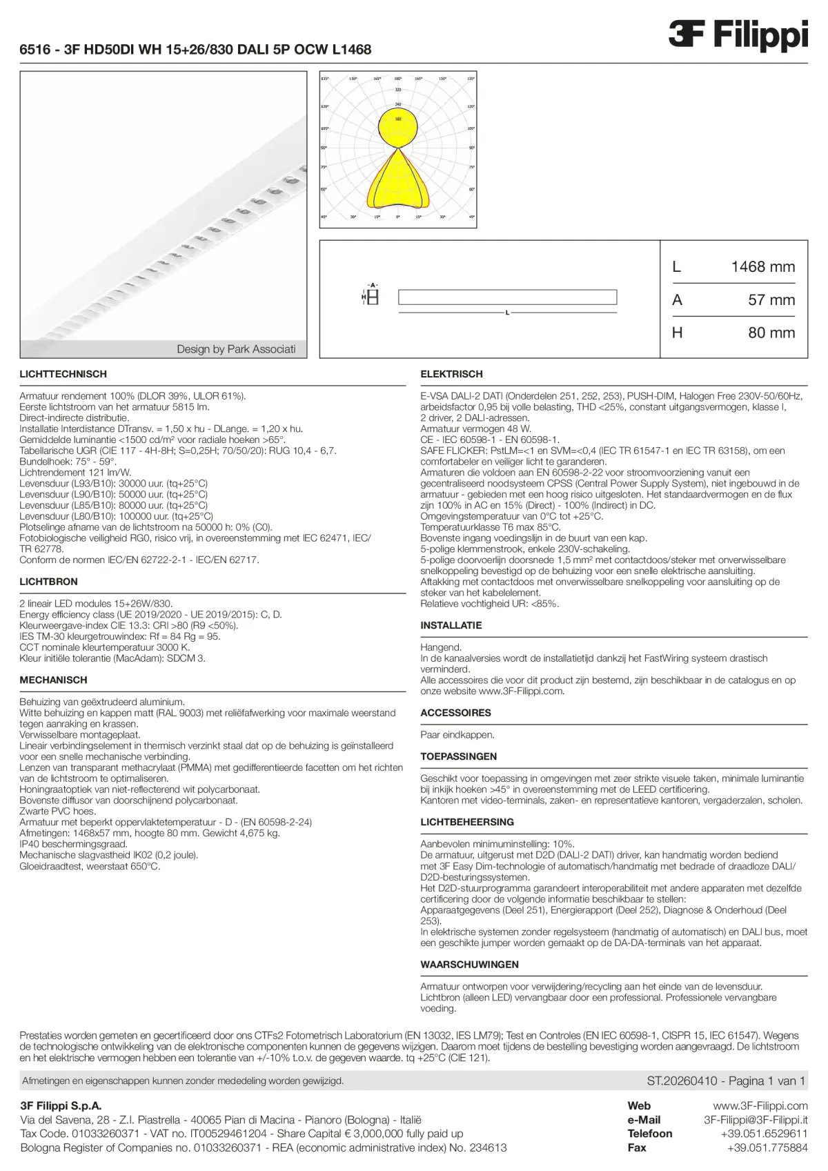 6516 - 3F HD50DI WH 15+26-830 DALI 5P OCW L1468 - Datasheet - nl