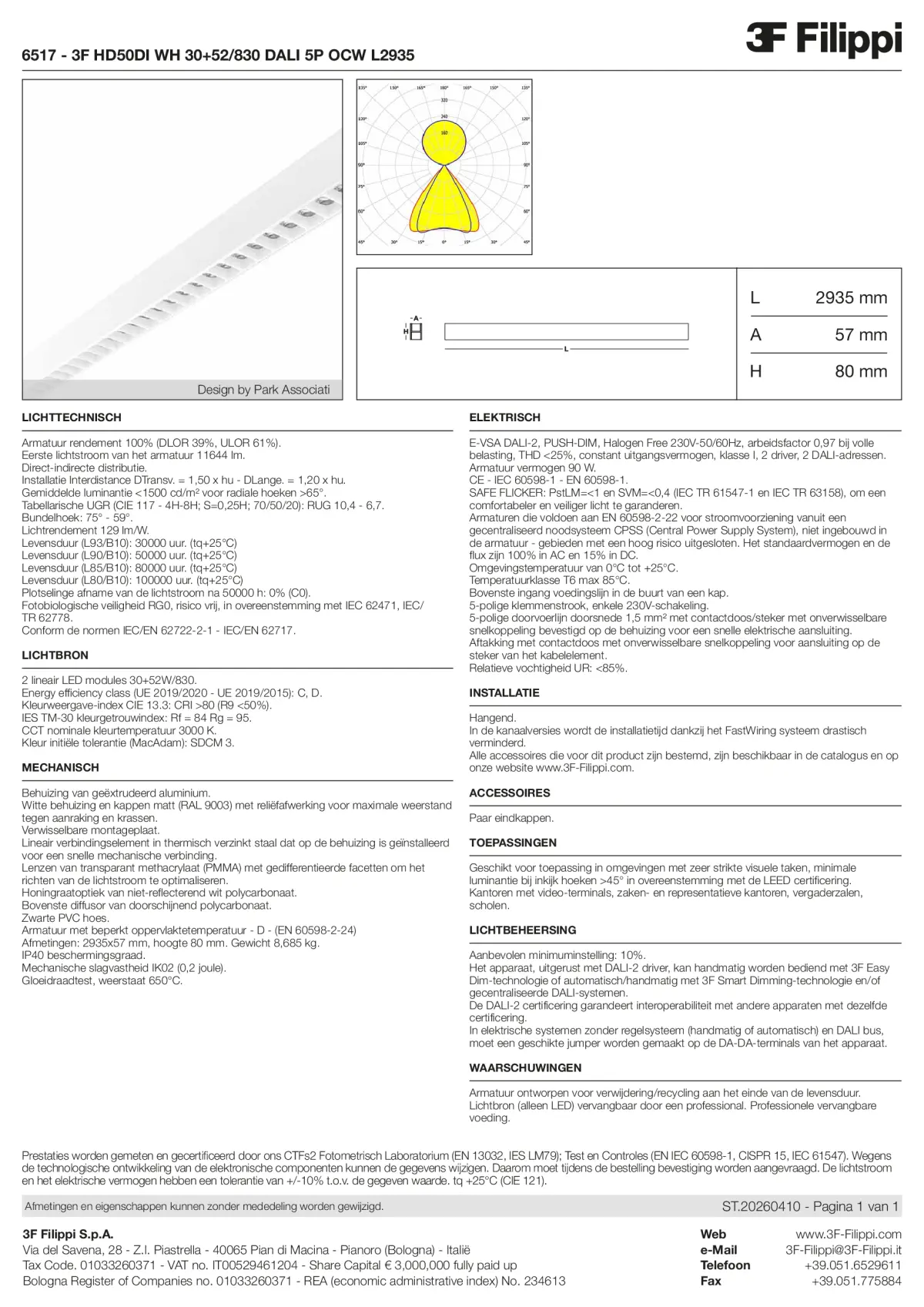 6517 - 3F HD50DI WH 30+52-830 DALI 5P OCW L2935 - Datasheet - nl