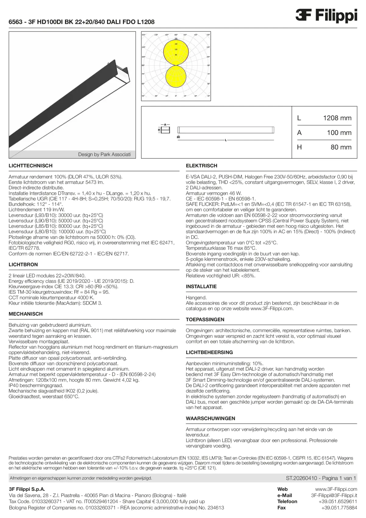 6563 - 3F HD100DI BK 22+20-840 DALI FDO L1208 - Datasheet - nl