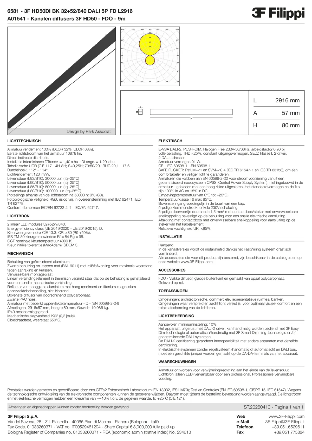 6581+A01541 - 3F HD50DI BK 32+52-840 DALI 5P FD L2916 + FDO - Datasheet - nl