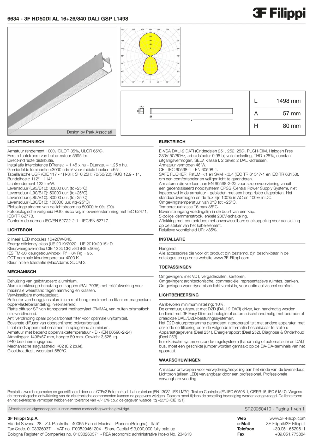 6634 - 3F HD50DI AL 16+26-840 DALI GSP L1498 - Datasheet - nl