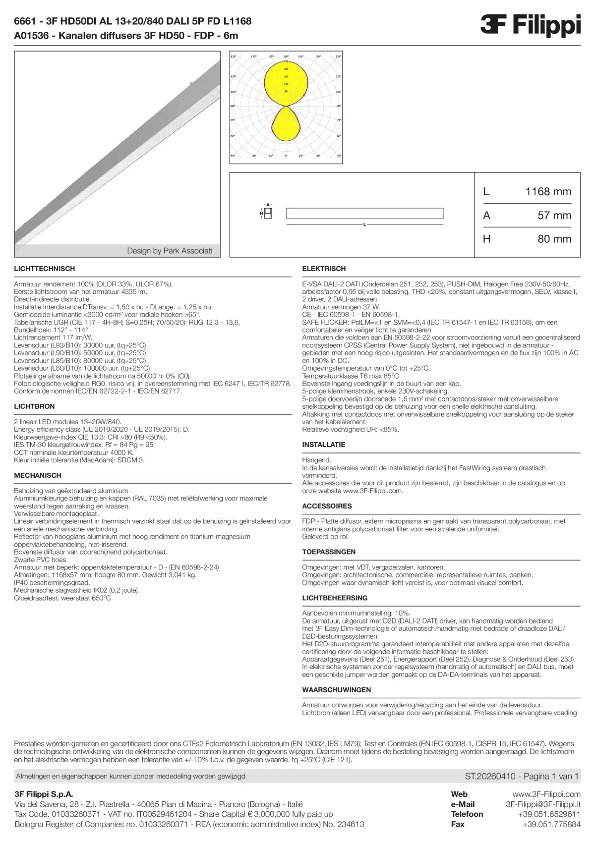 6661+A01536 - 3F HD50DI AL 13+20-840 DALI 5P FD L1168 + FDP - Datasheet - nl