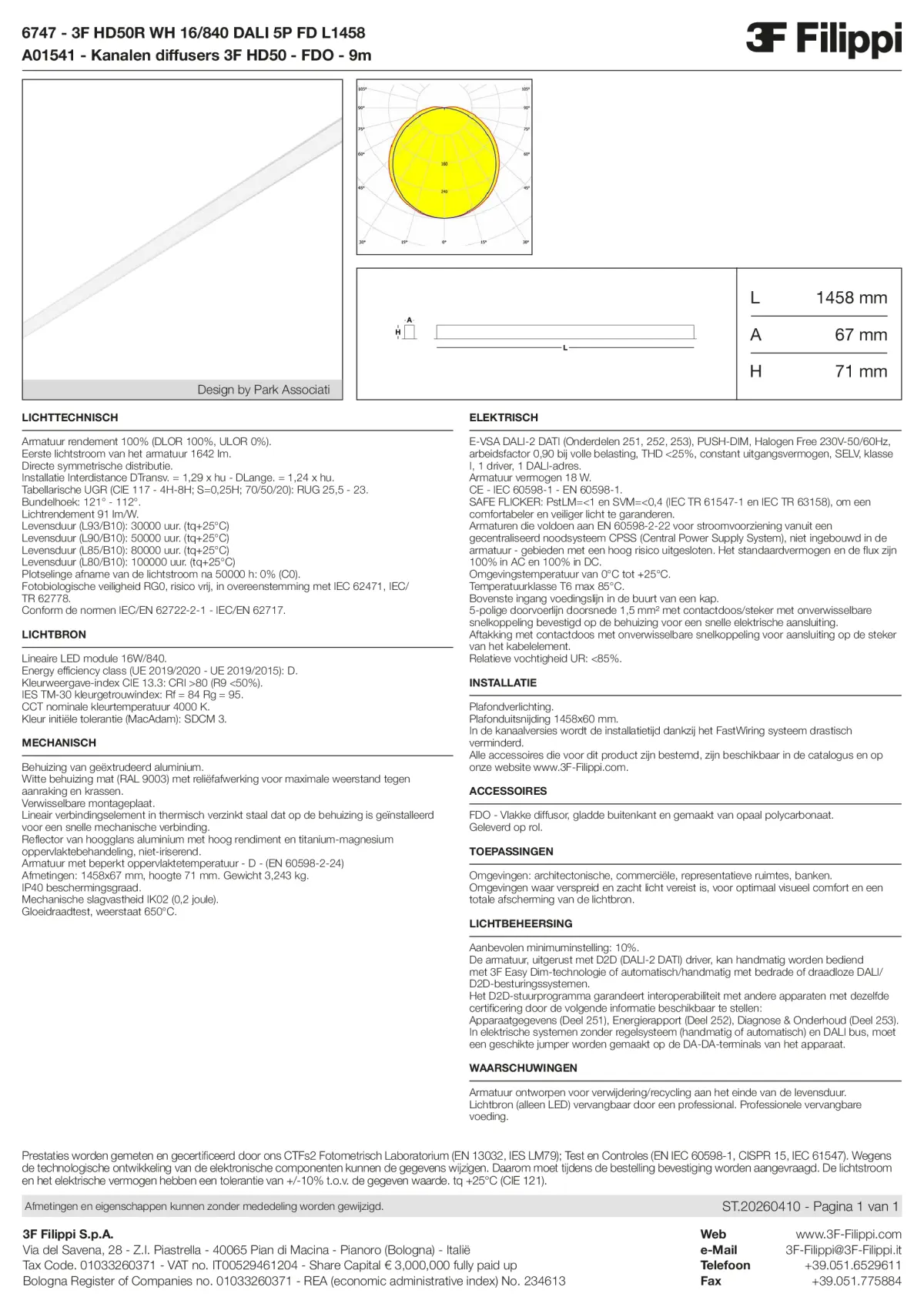 6747+A01541 - 3F HD50R WH 16-840 DALI 5P FD L1458 + FDO - Datasheet - nl