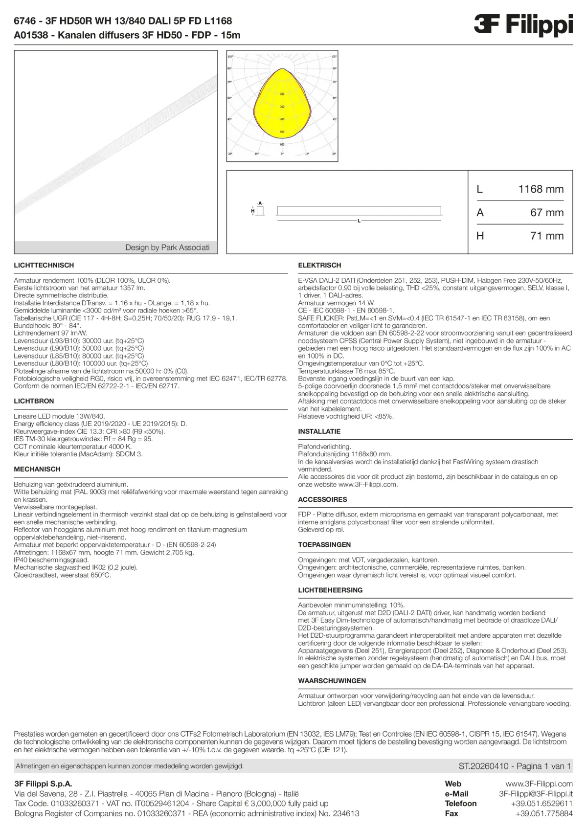 6746+A01538 - 3F HD50R WH 13-840 DALI 5P FD L1168 + FDP - Datasheet - nl