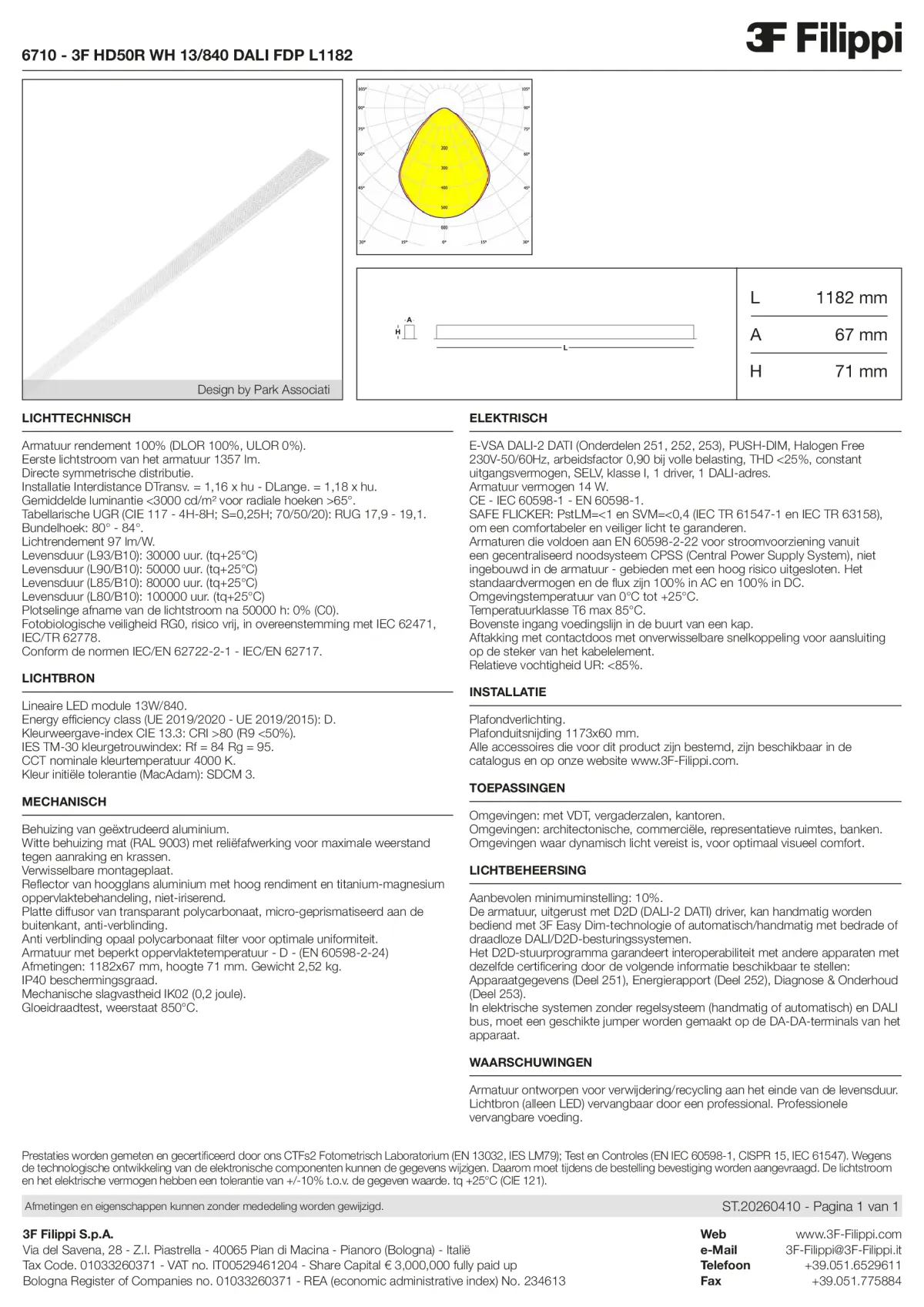 6710 - 3F HD50R WH 13-840 DALI FDP L1182 - Datasheet - nl