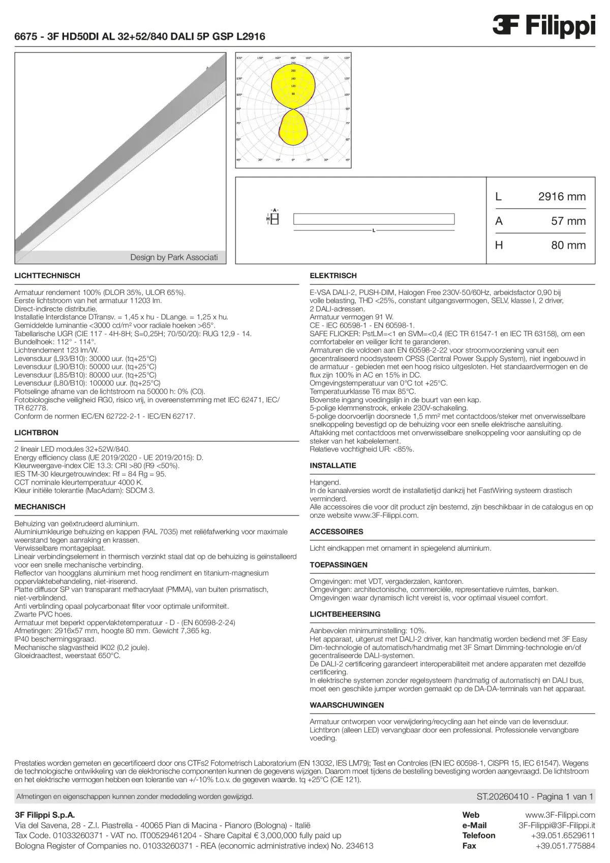 6675 - 3F HD50DI AL 32+52-840 DALI 5P GSP L2916 - Datasheet - nl
