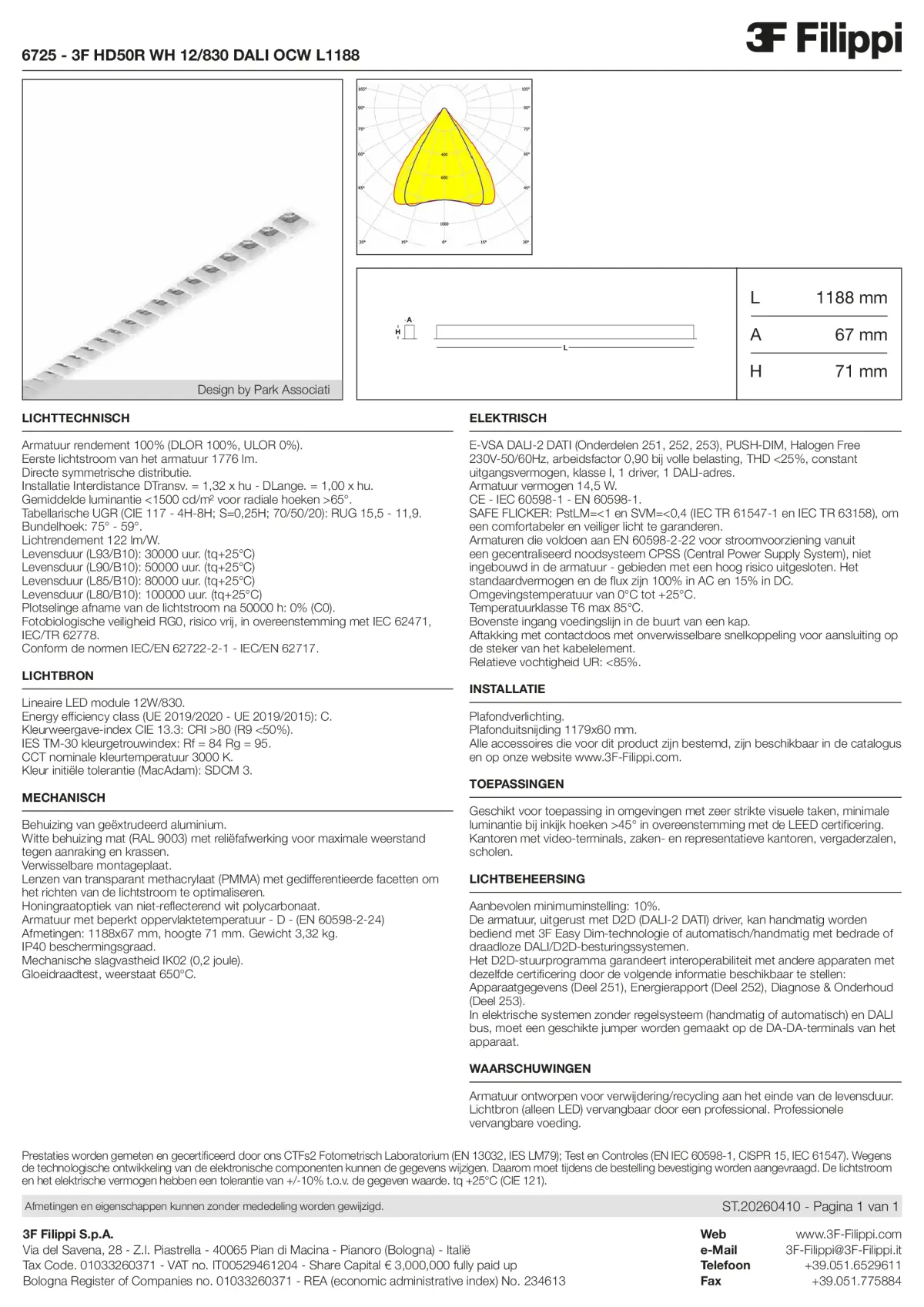 6725 - 3F HD50R WH 12-830 DALI OCW L1188 - Datasheet - nl