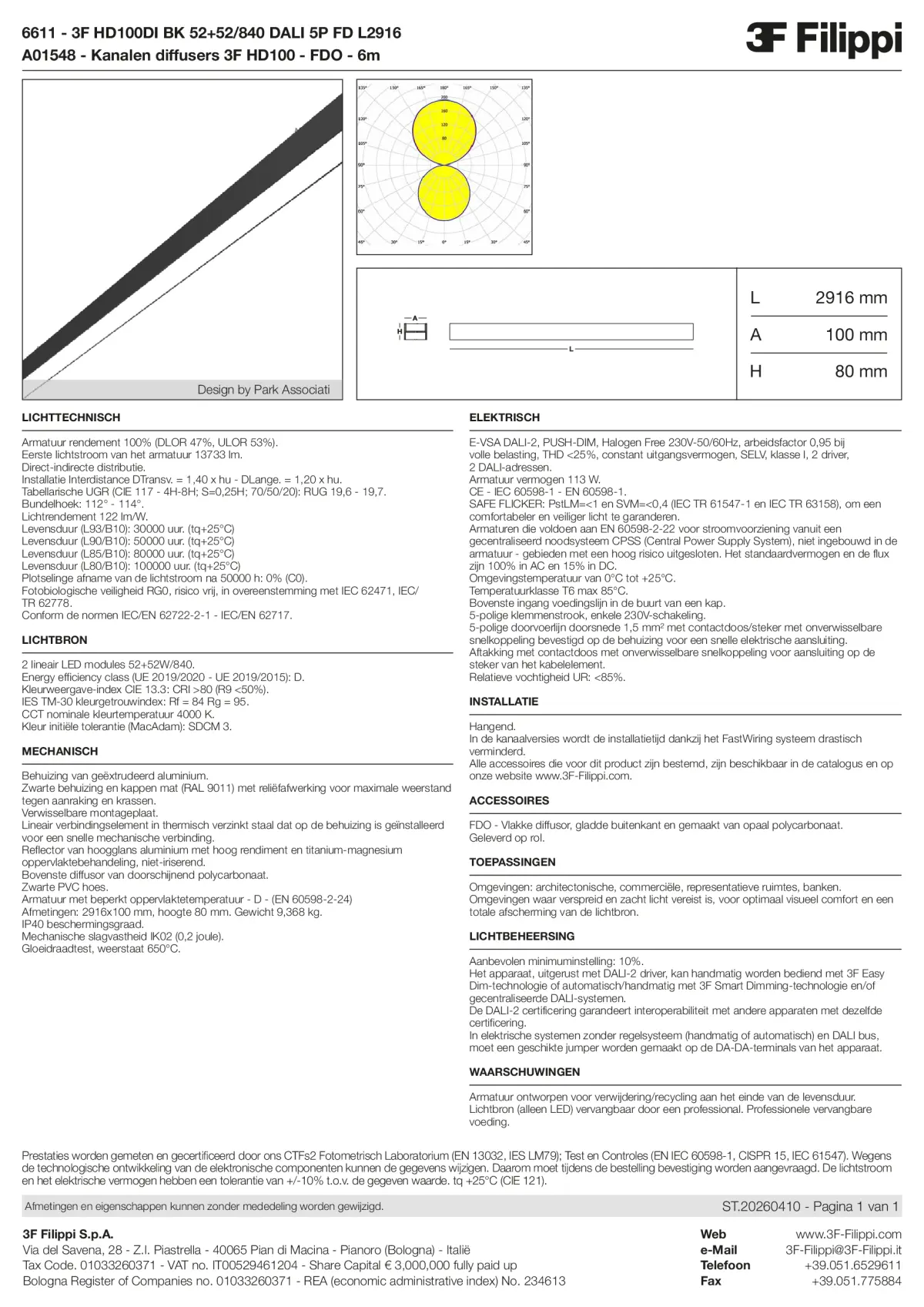 6611+A01548 - 3F HD100DI BK 52+52-840 DALI 5P FD L2916 + FDO - Datasheet - nl