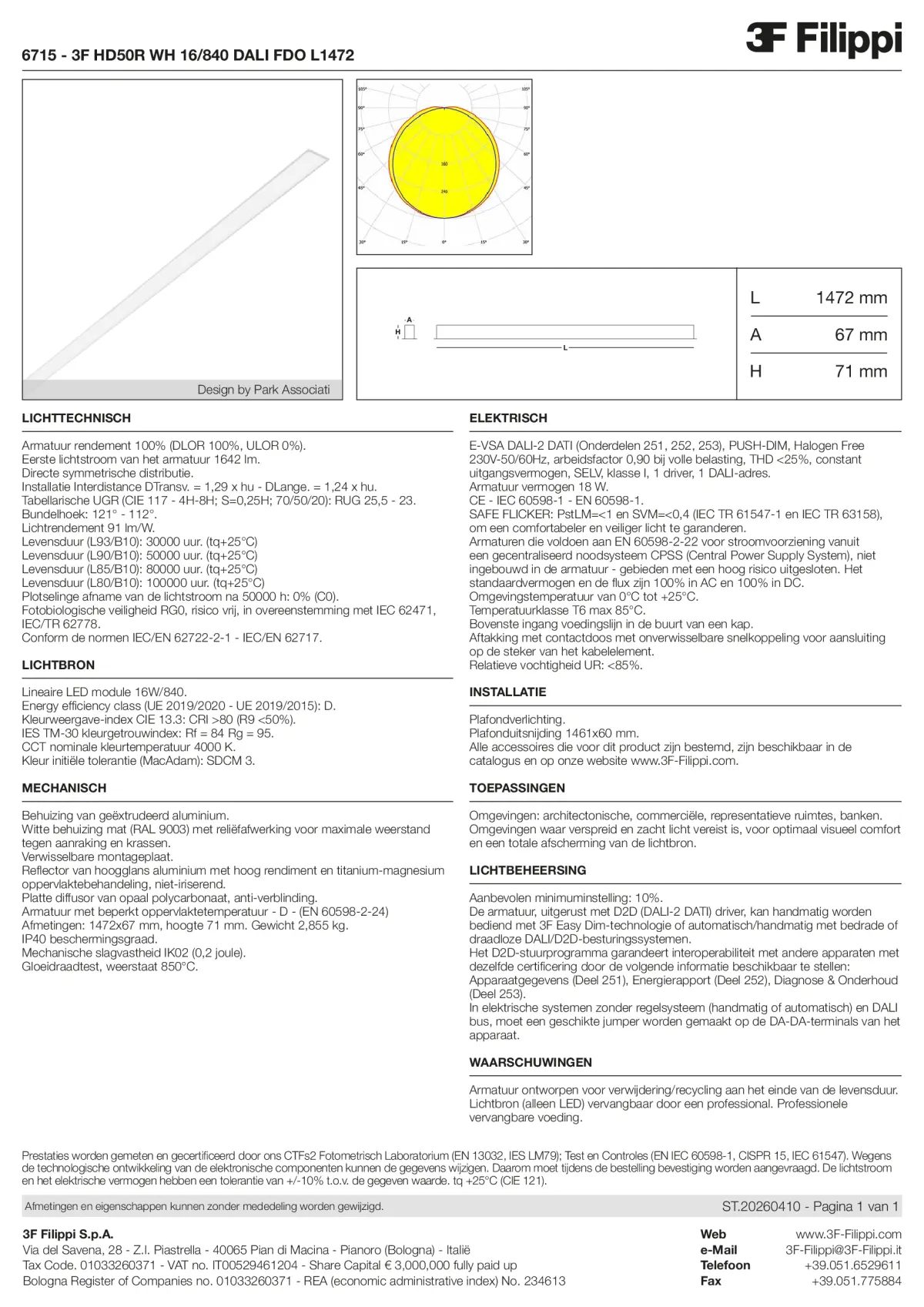 6715 - 3F HD50R WH 16-840 DALI FDO L1472 - Datasheet - nl
