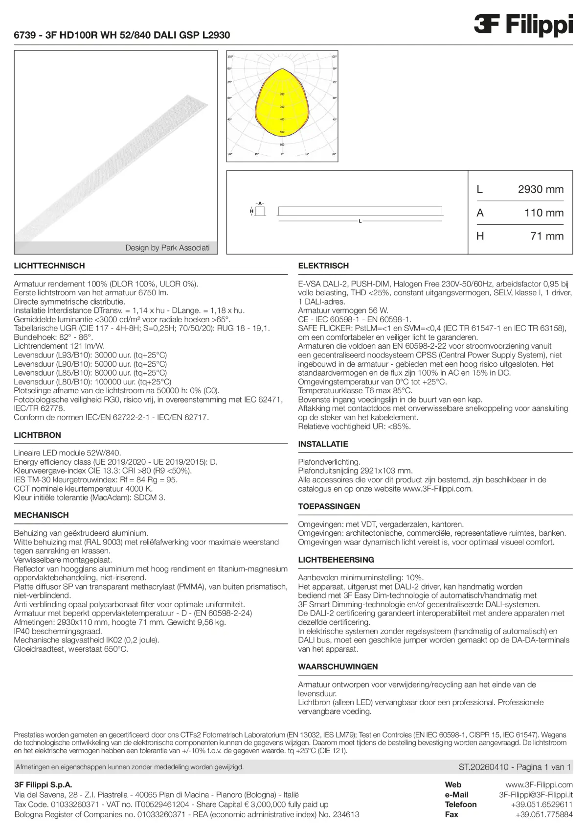 6739 - 3F HD100R WH 52-840 DALI GSP L2930 - Datasheet - nl