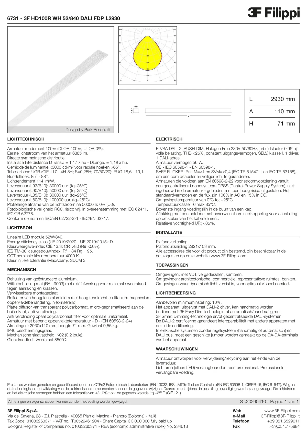 6731 - 3F HD100R WH 52-840 DALI FDP L2930 - Datasheet - nl