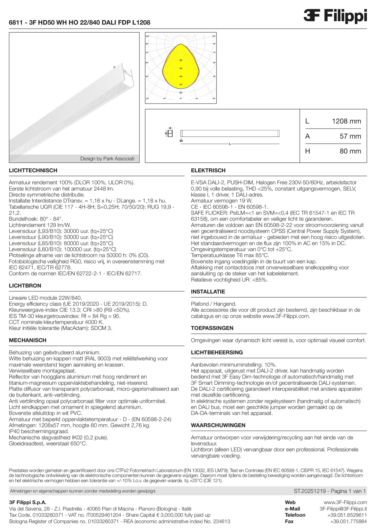 6811 - 3F HD50 WH HO 22-840 DALI FDP L1208 - Datasheet - nl