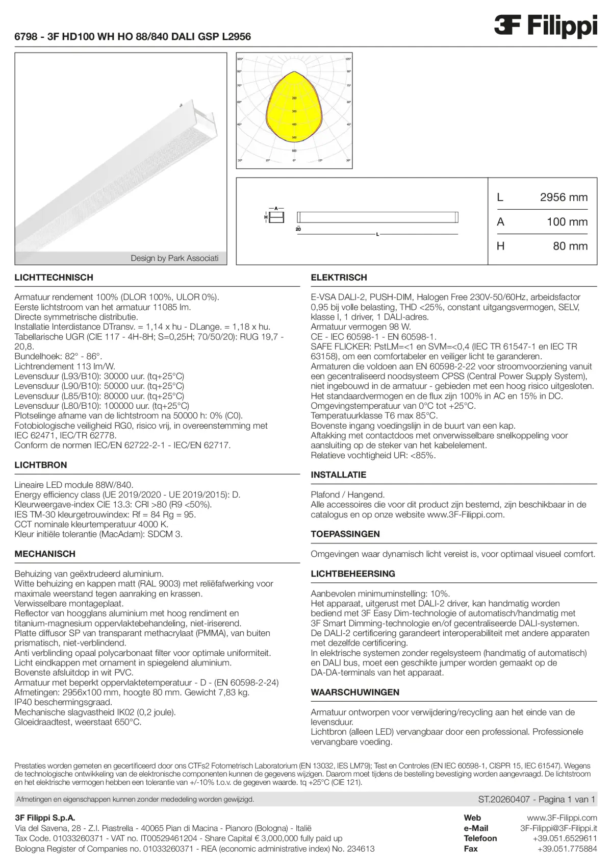 6798 - 3F HD100 WH HO 88-840 DALI GSP L2956 - Datasheet - nl