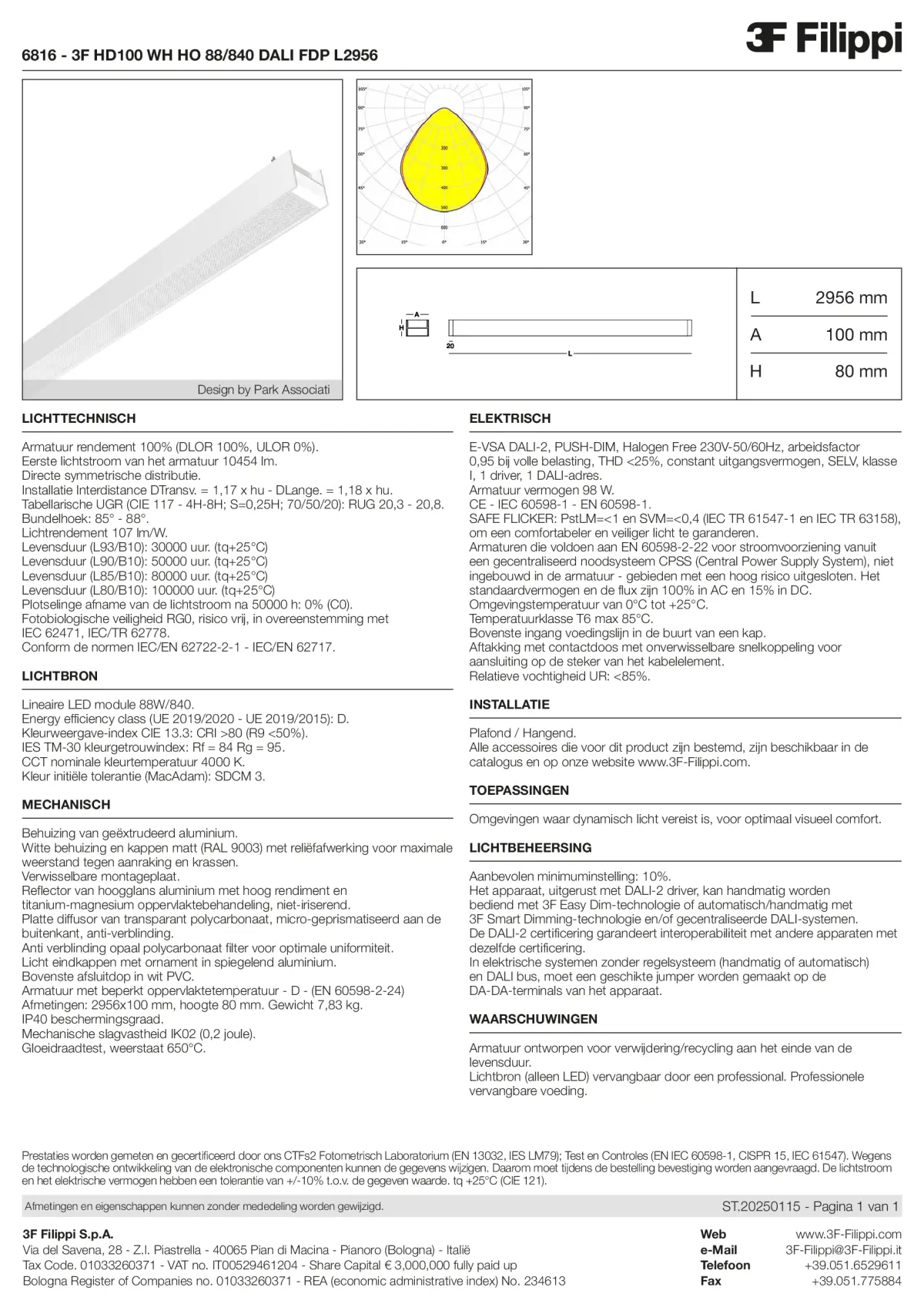 6816 - 3F HD100 WH HO 88-840 DALI FDP L2956 - Datasheet - nl