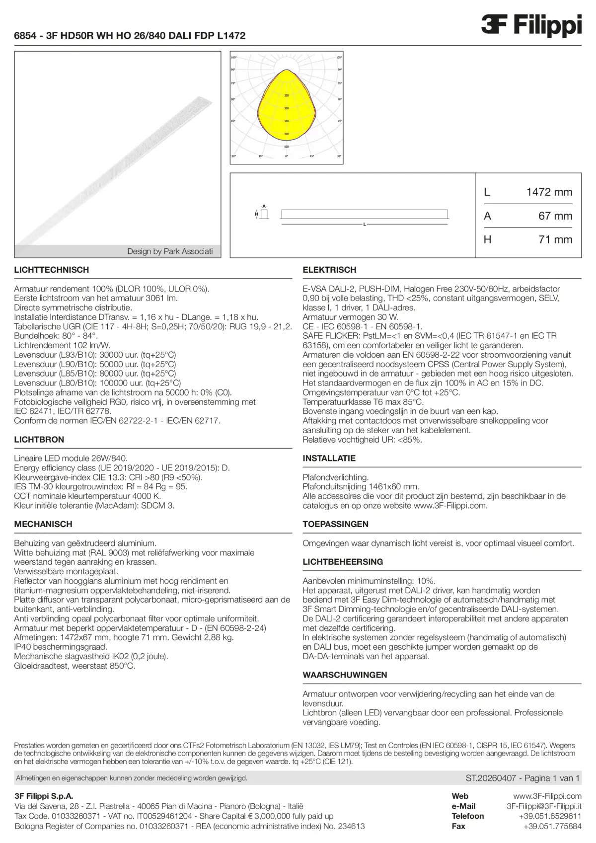 6854 - 3F HD50R WH HO 26-840 DALI FDP L1472 - Datasheet - nl