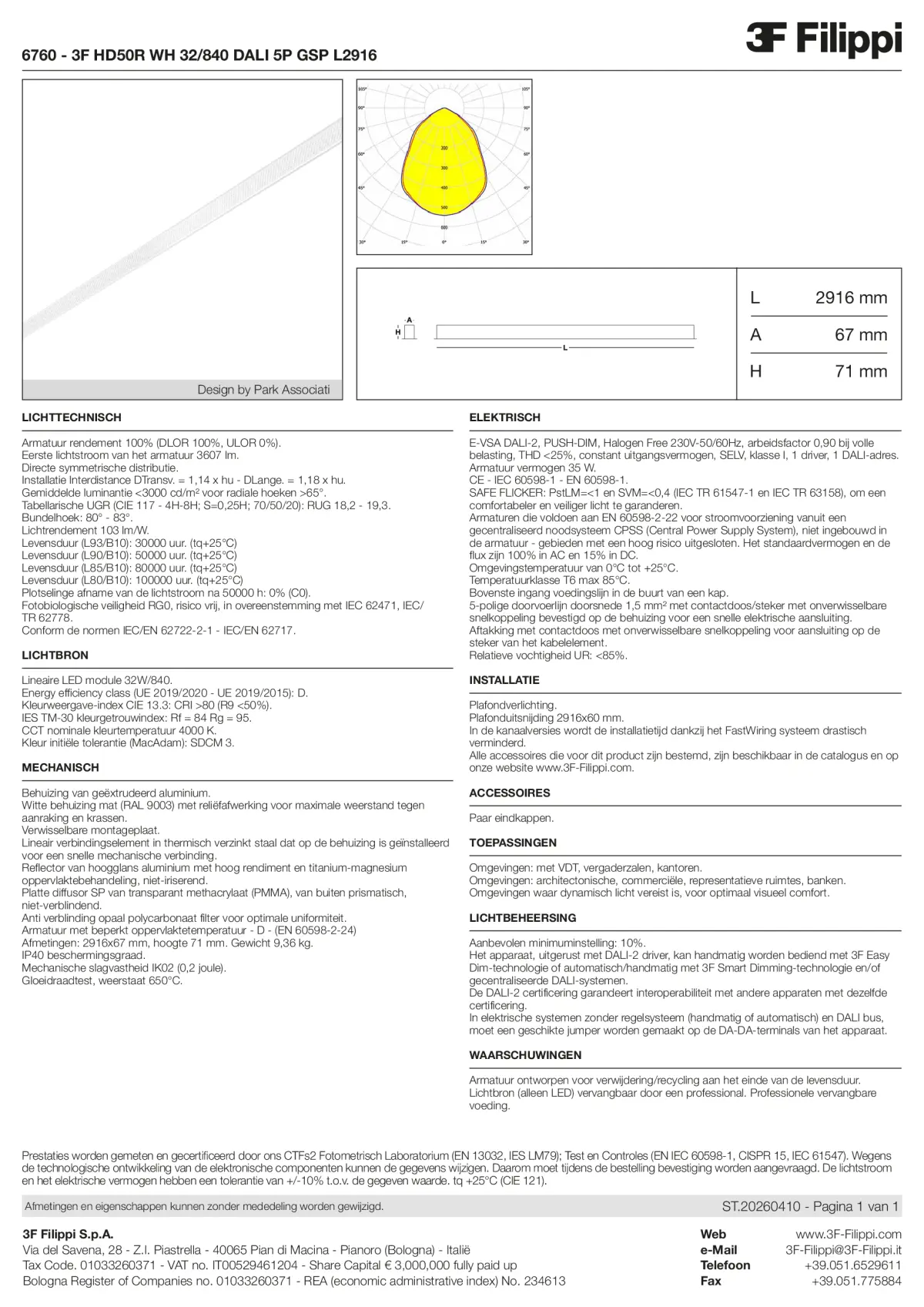 6760 - 3F HD50R WH 32-840 DALI 5P GSP L2916 - Datasheet - nl