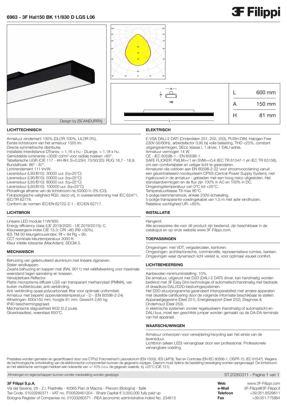 6963 - 3F Hal150 BK 11-830 D LGS L06 - Datasheet - nl