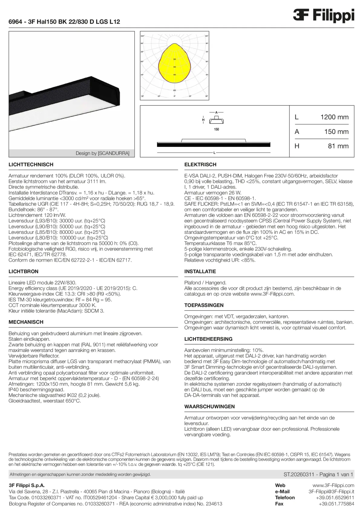 6964 - 3F Hal150 BK 22-830 D LGS L12 - Datasheet - nl