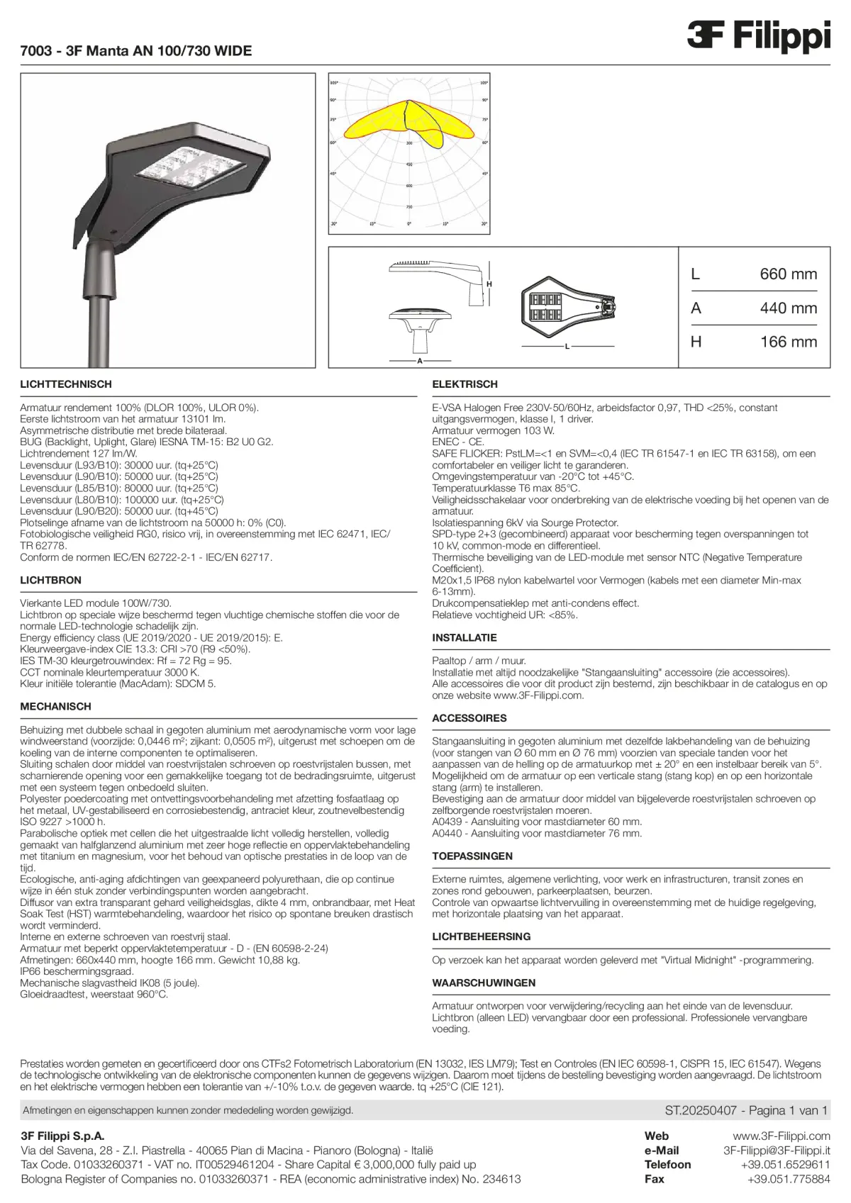 7003 - 3F Manta AN 100-730 WIDE - Datasheet - nl
