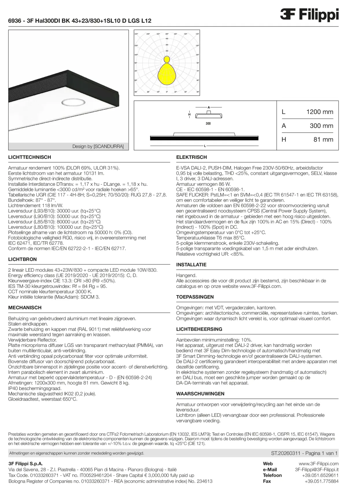 6936 - 3F Hal300DI BK 43+23-830+1SL10 D LGS L12 - Datasheet - nl