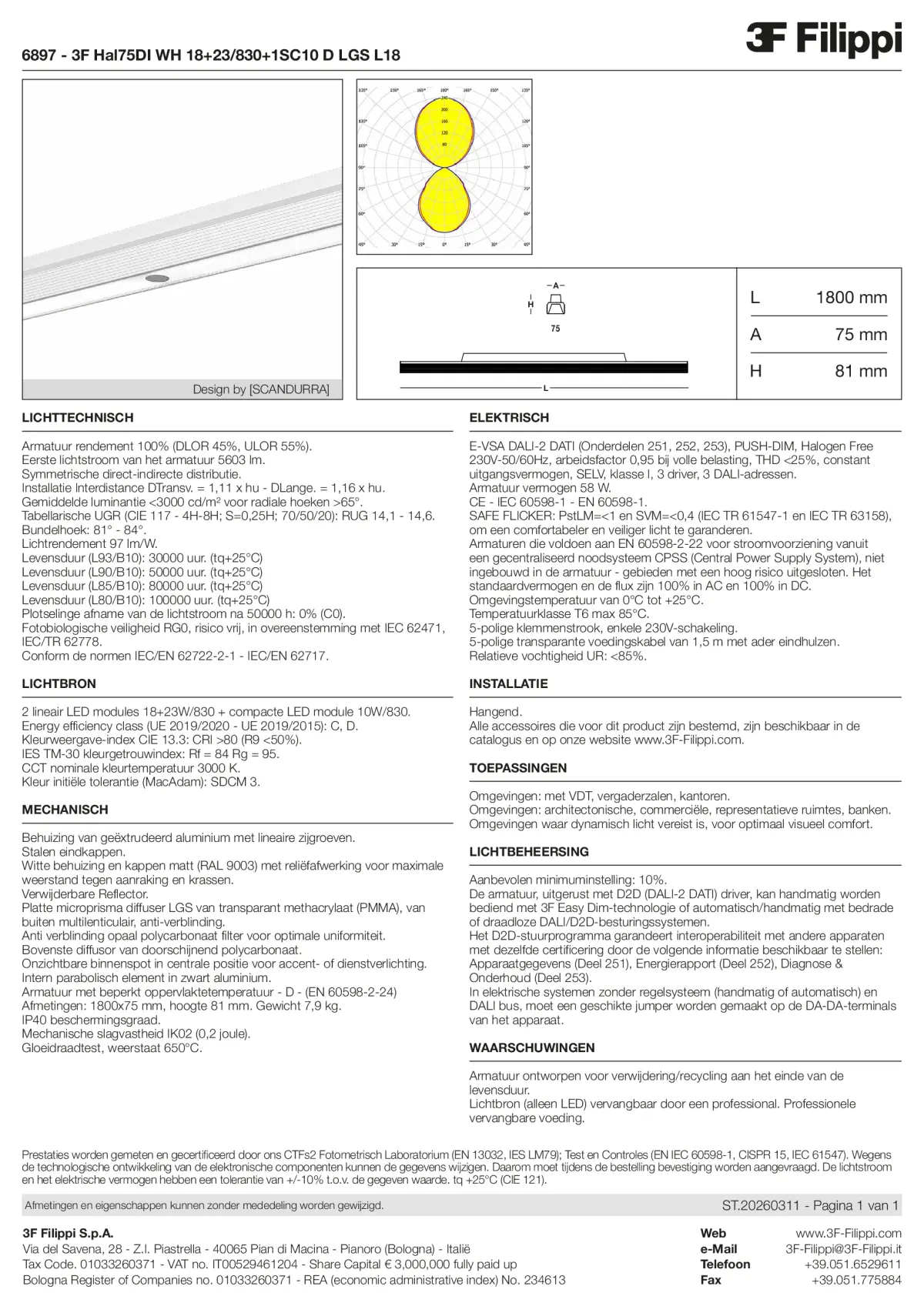 6897 - 3F Hal75DI WH 18+23-830+1SC10 D LGS L18 - Datasheet - nl