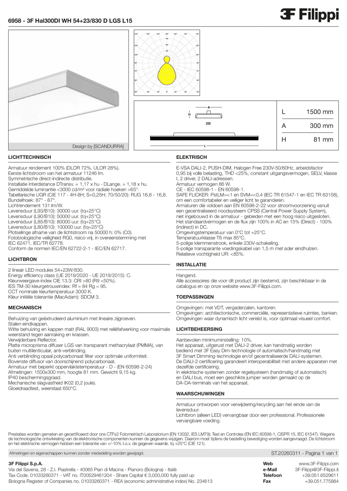 6958 - 3F Hal300DI WH 54+23-830 D LGS L15 - Datasheet - nl
