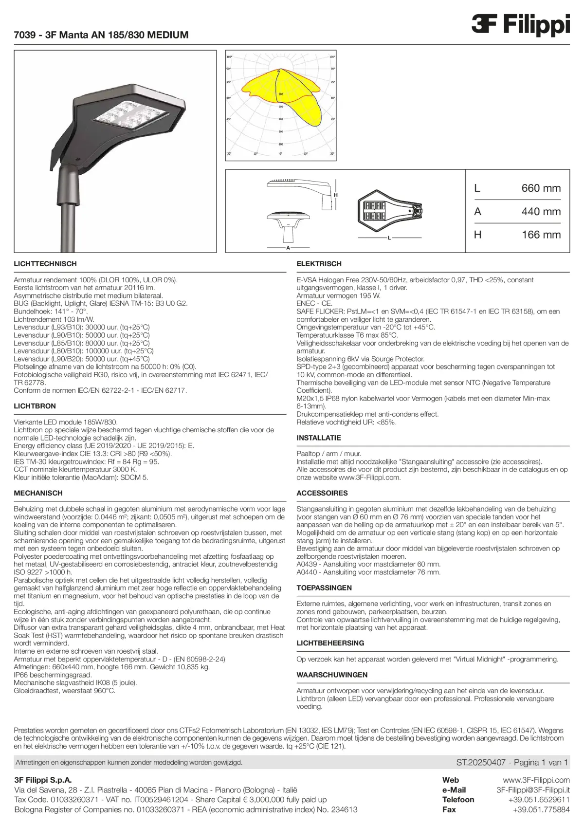 7039 - 3F Manta AN 185-830 MEDIUM - Datasheet - nl