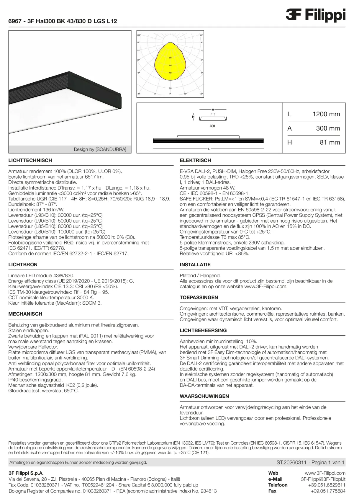 6967 - 3F Hal300 BK 43-830 D LGS L12 - Datasheet - nl