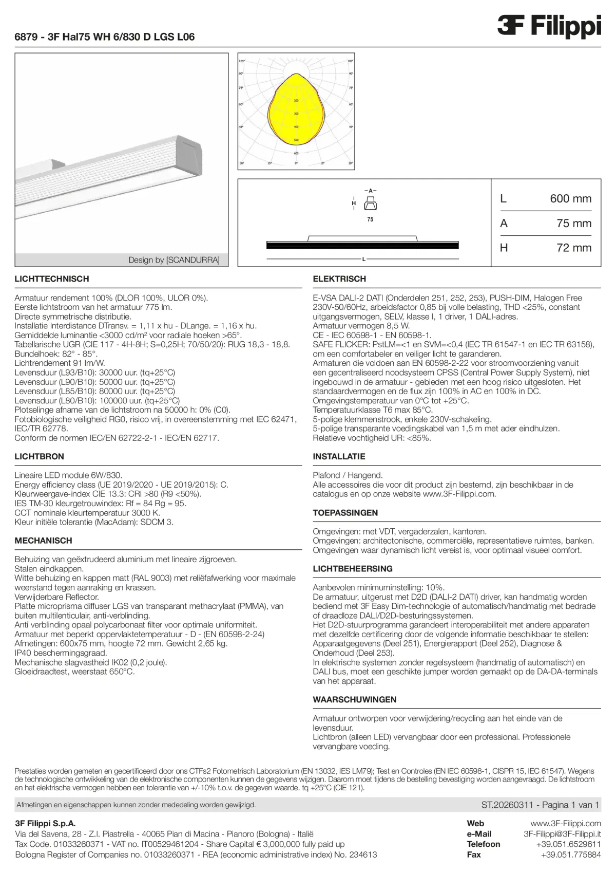 6879 - 3F Hal75 WH 6-830 D LGS L06 - Datasheet - nl