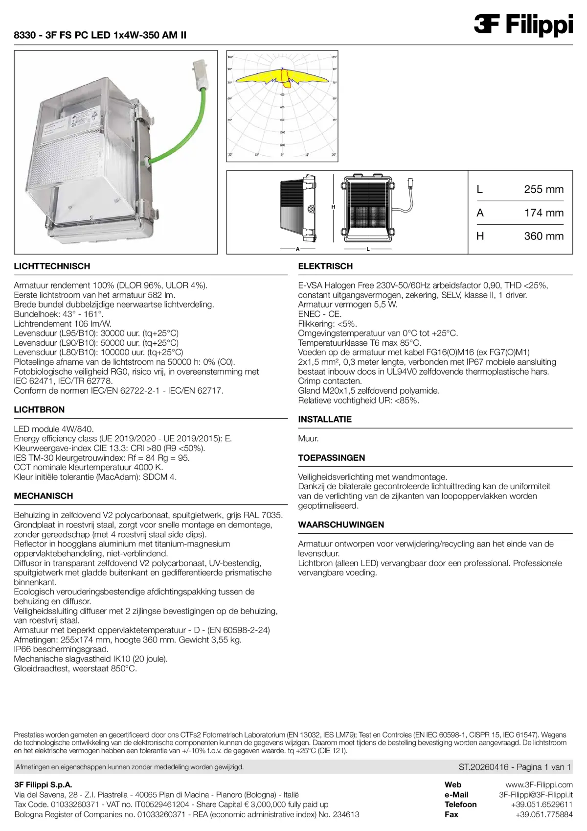 8330 - 3F FS PC LED 1x4W-350 AM II - Datasheet - nl