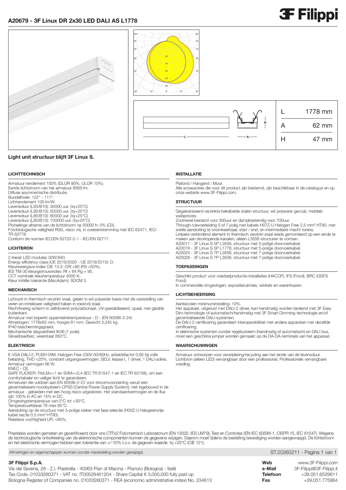 A20679 - 3F Linux DR 2x30 LED DALI AS L1778 - Datasheet - nl