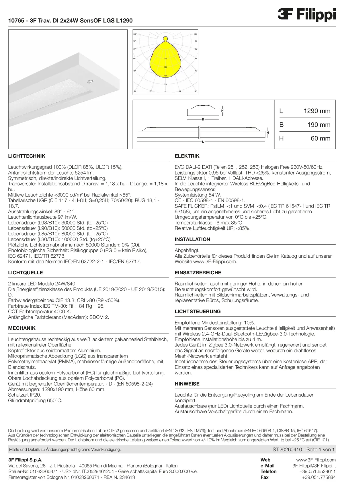 10765 - 3F Trav. DI 2x24W SensOF LGS L1290 - Datasheet - de