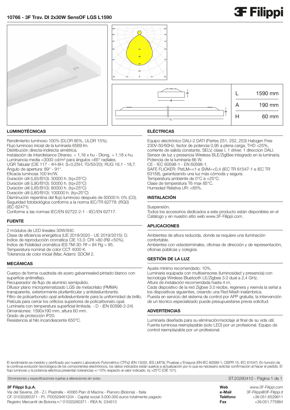 10766 - 3F Trav. DI 2x30W SensOF LGS L1590 - Datasheet - es