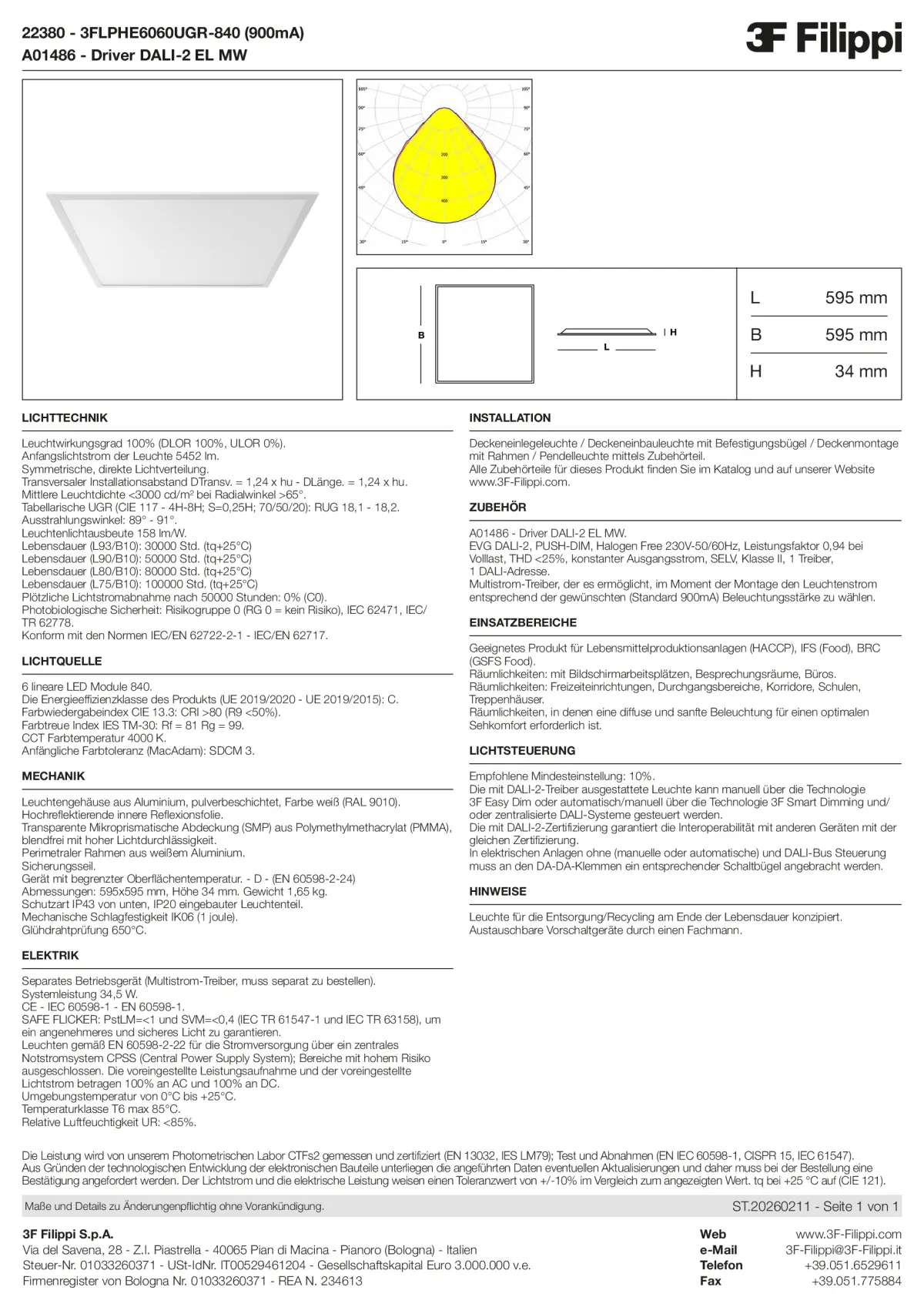 22380+A01486 - 3FLPHE6060UGR-840 (900mA) + DALI-2 EL MW - Datasheet - de