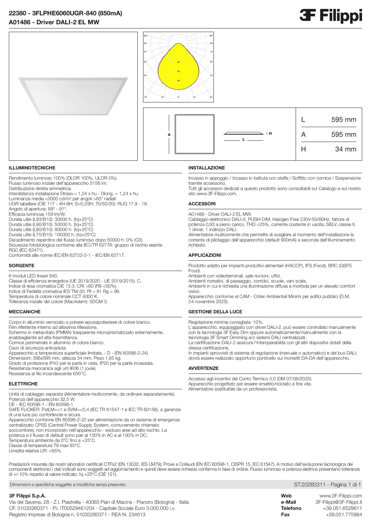 22380+A01486 - 3FLPHE6060UGR-840 (850mA) + DALI-2 EL MW - Datasheet - it