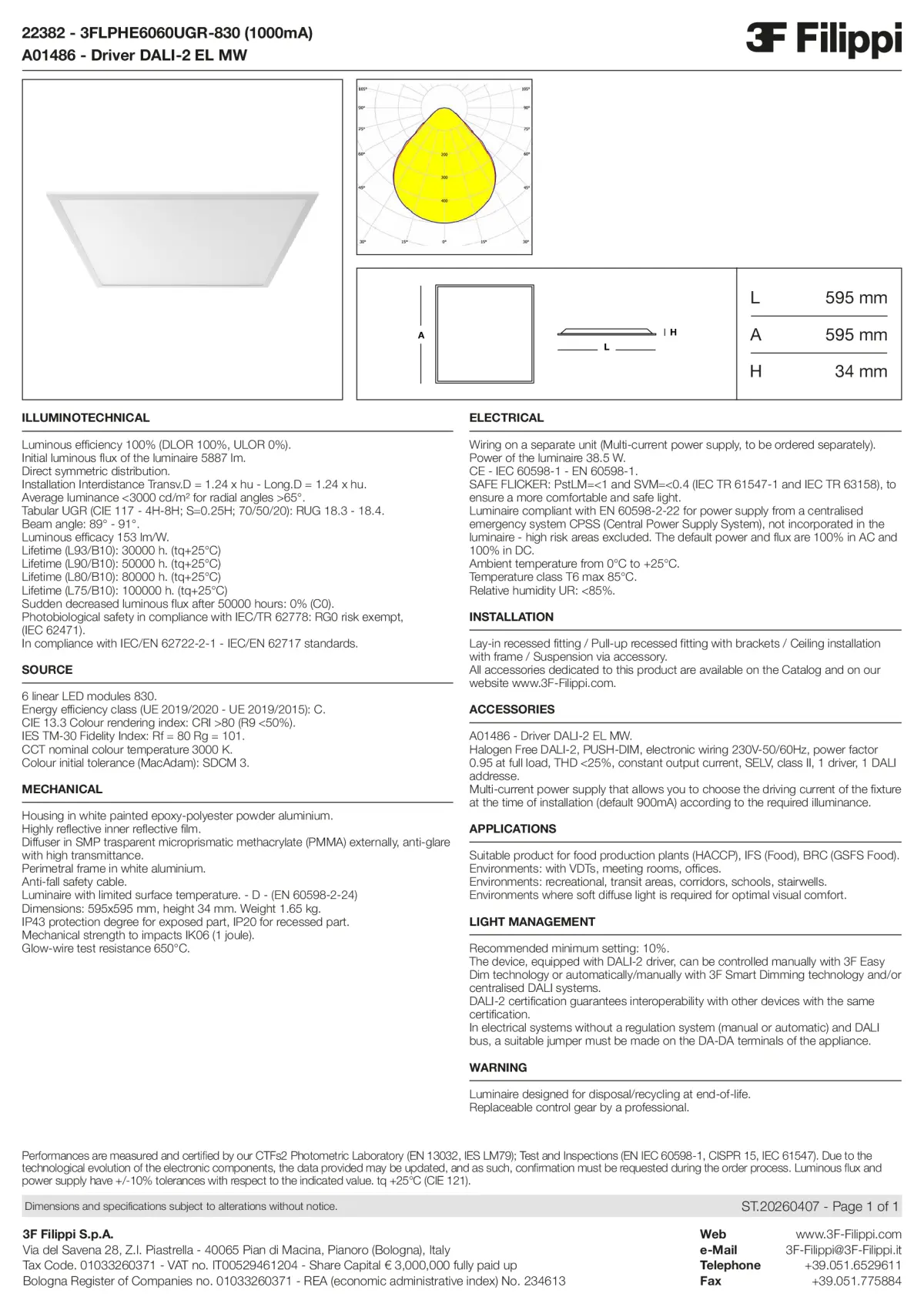 22382+A01486 - 3FLPHE6060UGR-830 (1000mA) + DALI-2 EL MW - Datasheet - en
