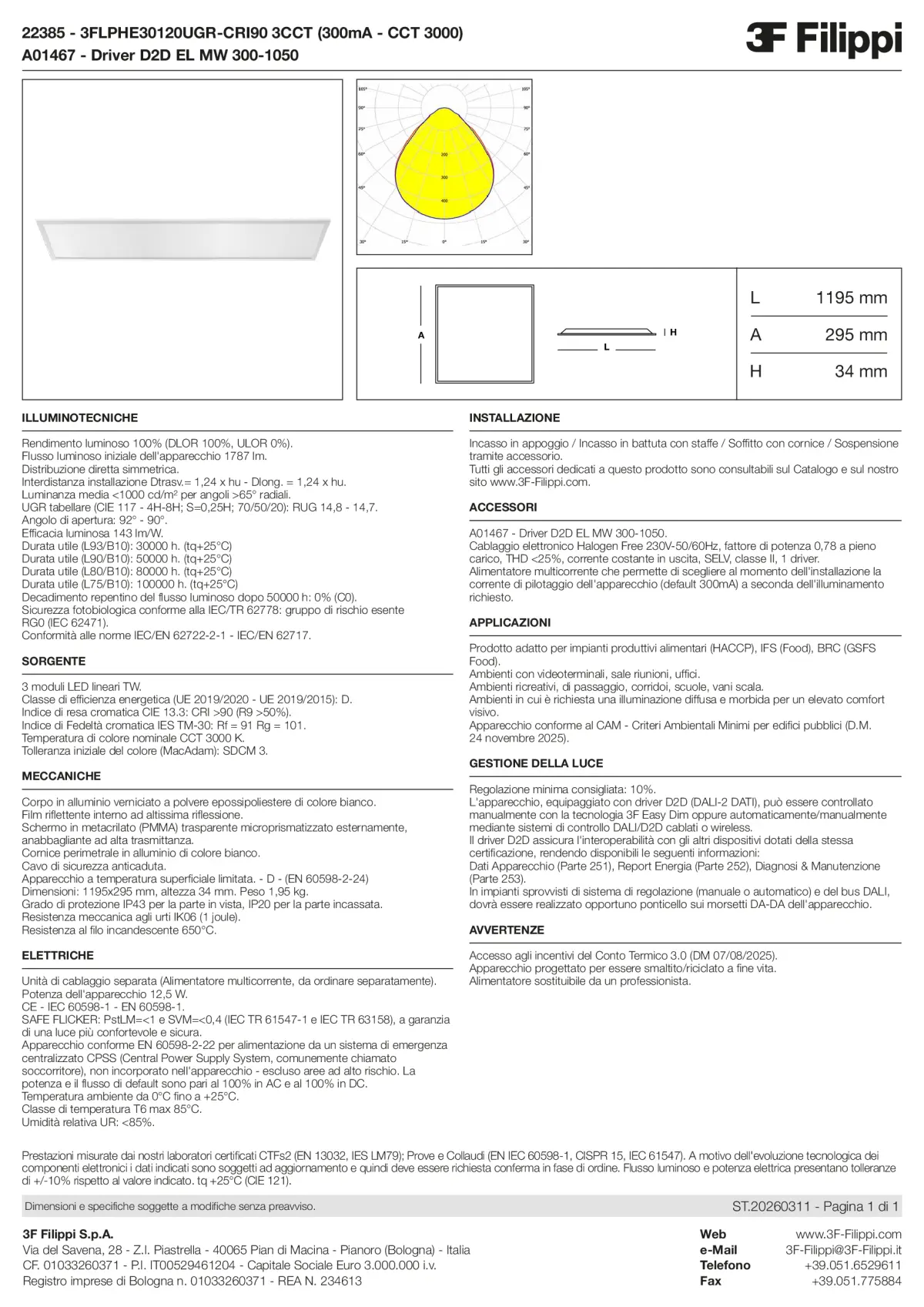 22385+A01467 - 3FLPHE30120UGR-CRI90 3CCT (300mA - CCT 3000) + D2D EL MW 300-1050 - Datasheet - it