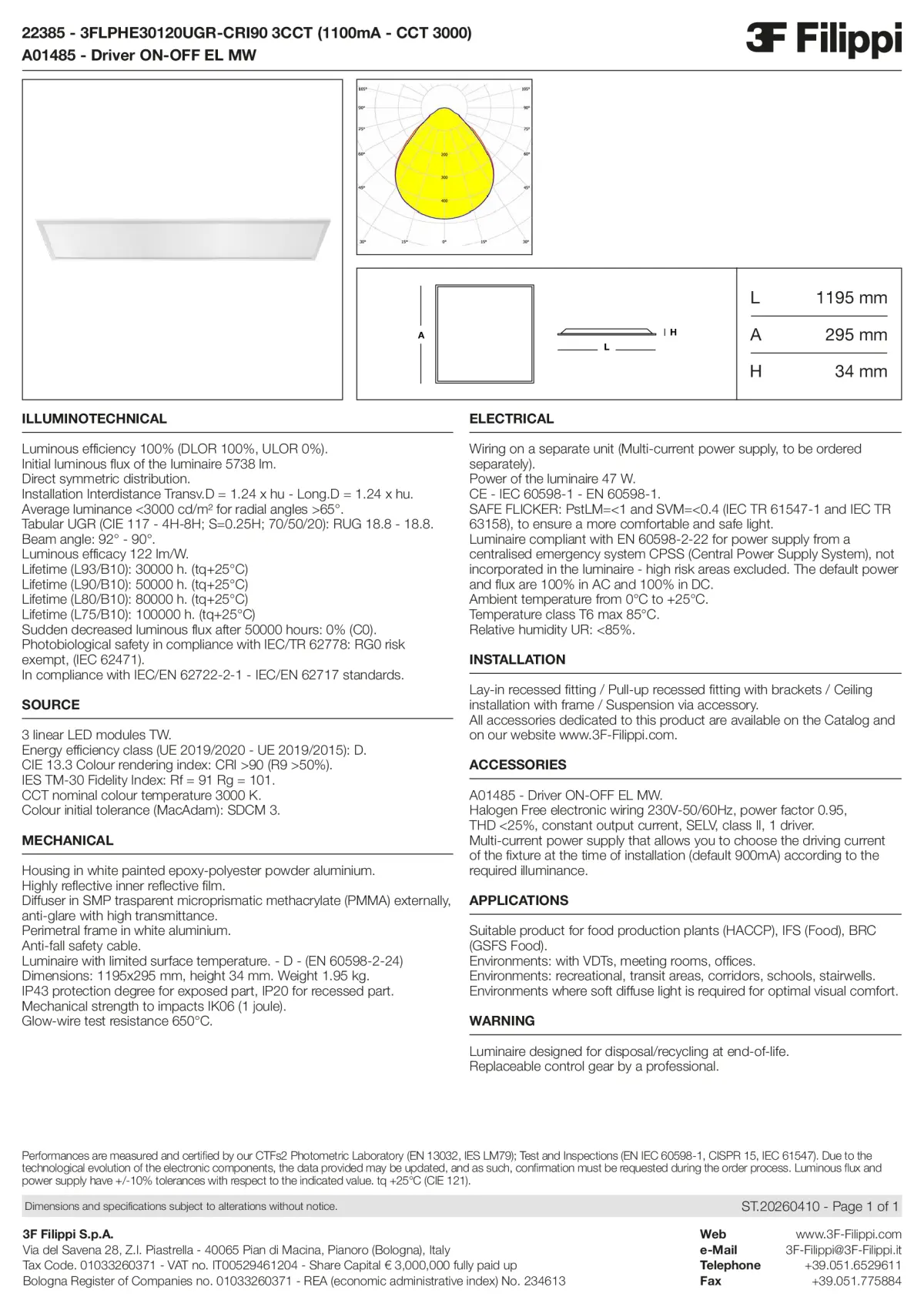 22385+A01485 - 3FLPHE30120UGR-CRI90 3CCT (1100mA - CCT 3000) + ON-OFF EL MW - Datasheet - en