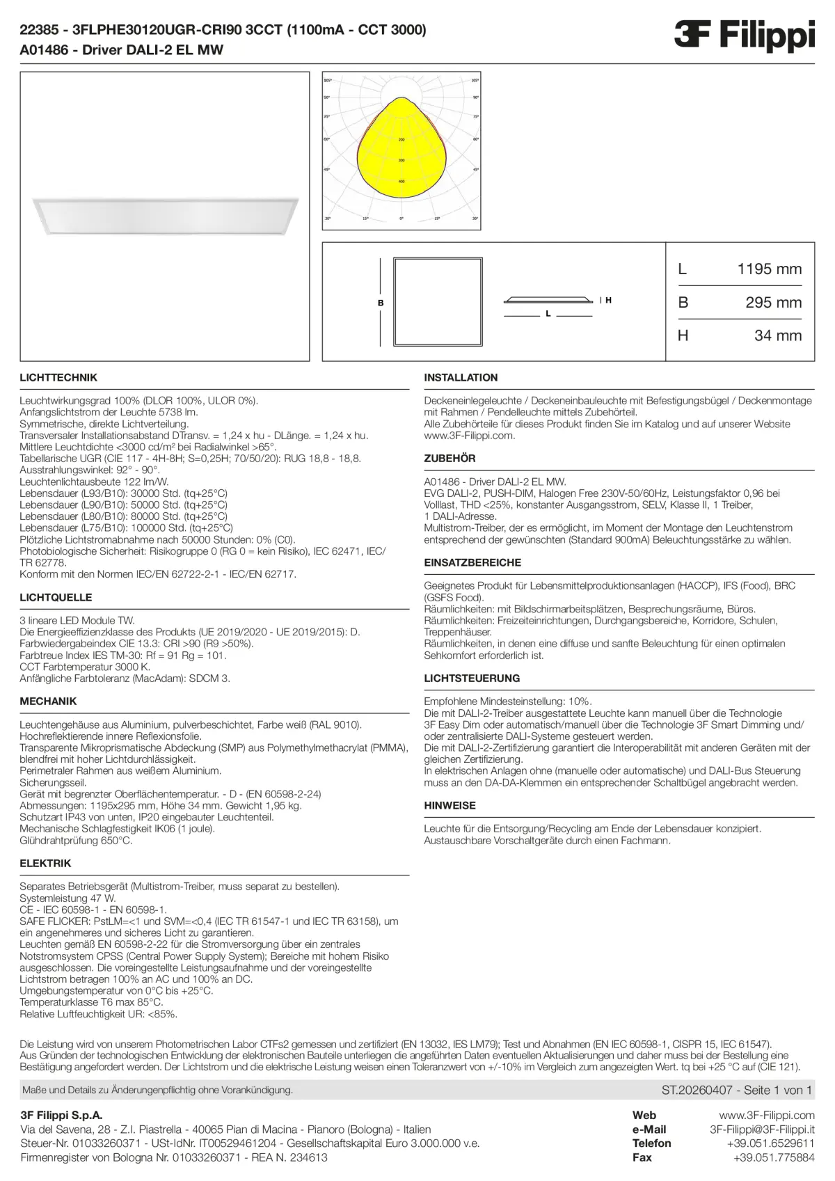 22385+A01486 - 3FLPHE30120UGR-CRI90 3CCT (1100mA - CCT 3000) + DALI-2 EL MW - Datasheet - de