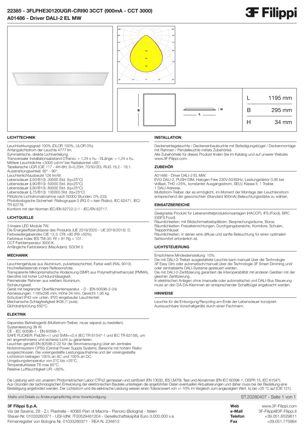 22385+A01486 - 3FLPHE30120UGR-CRI90 3CCT (900mA - CCT 3000) + DALI-2 EL MW - Datasheet - de