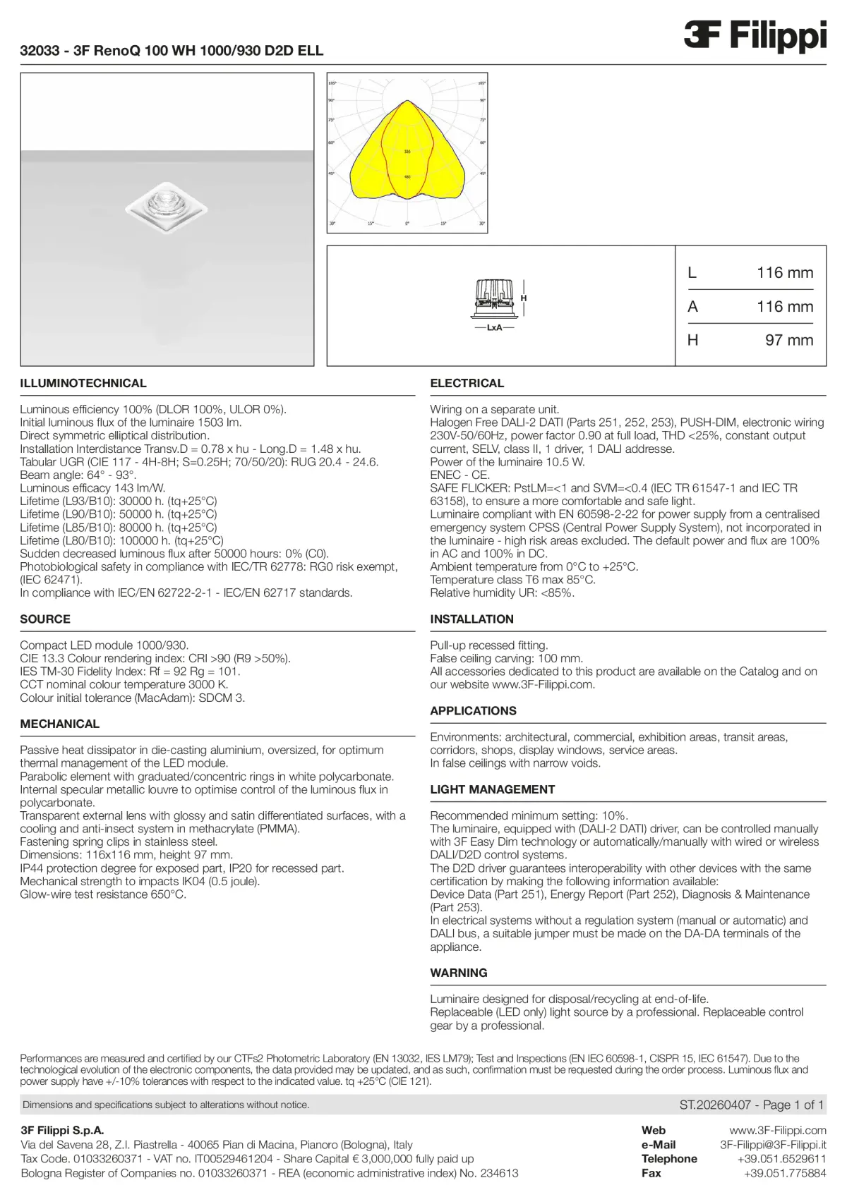 32033 - 3F RenoQ 100 WH 1000-930 D2D ELL - Datasheet - en