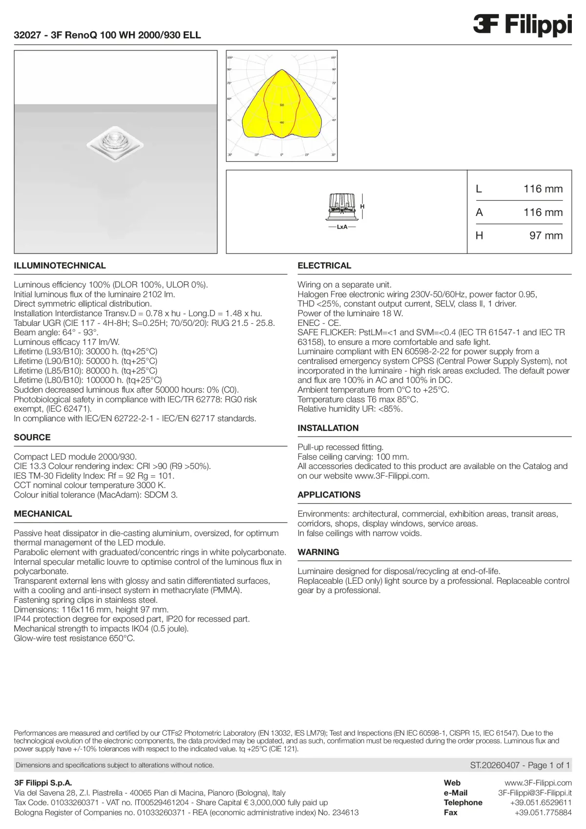 32027 - 3F RenoQ 100 WH 2000-930 ELL - Datasheet - en