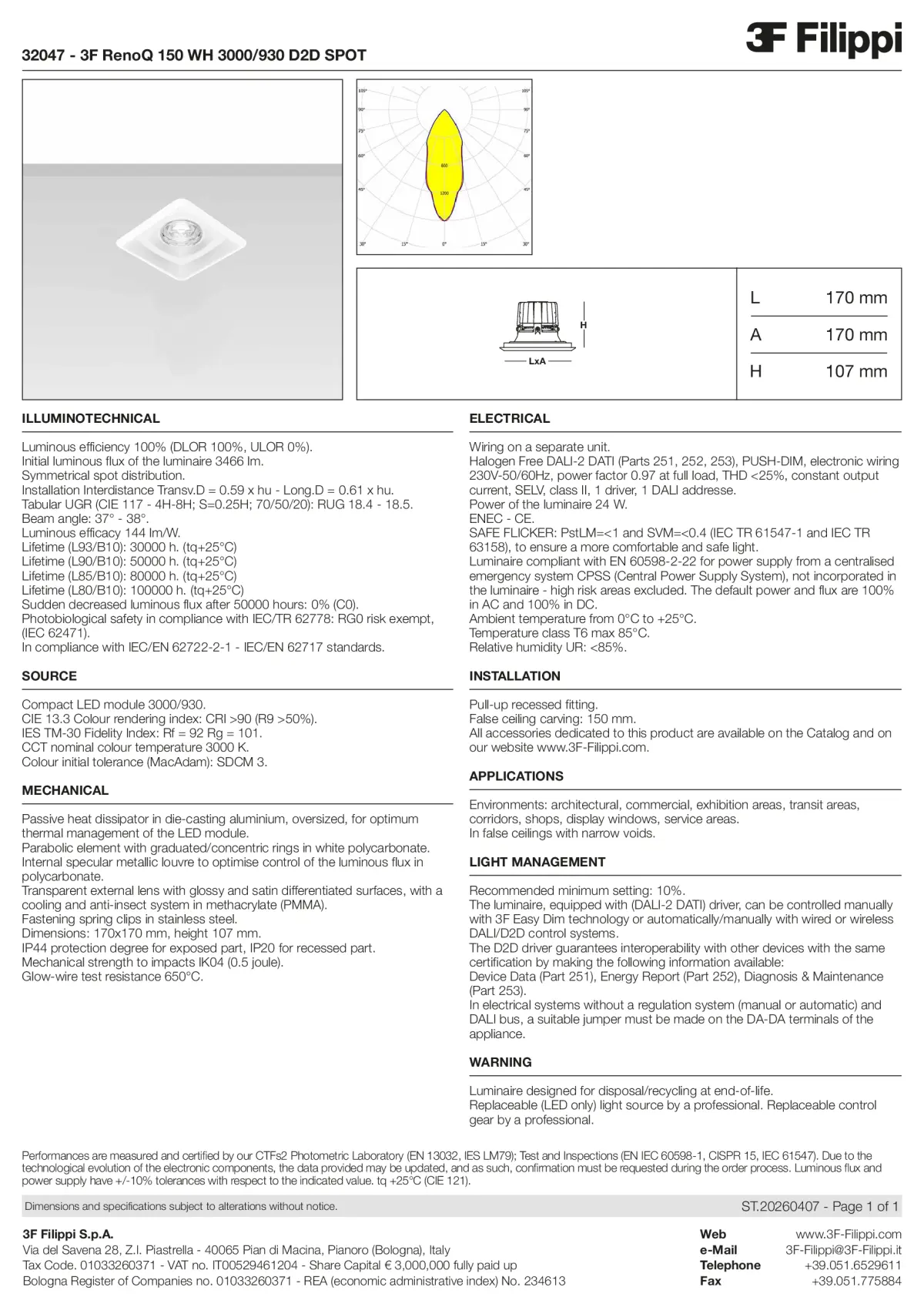 32047 - 3F RenoQ 150 WH 3000-930 D2D SPOT - Datasheet - en