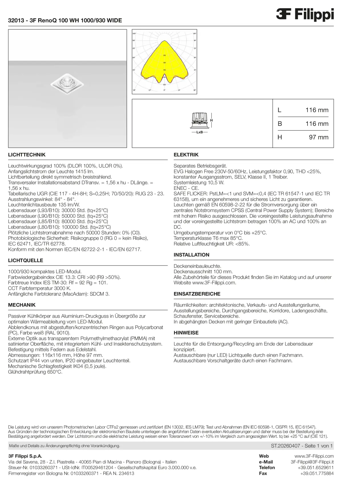 32013 - 3F RenoQ 100 WH 1000-930 WIDE - Datasheet - de
