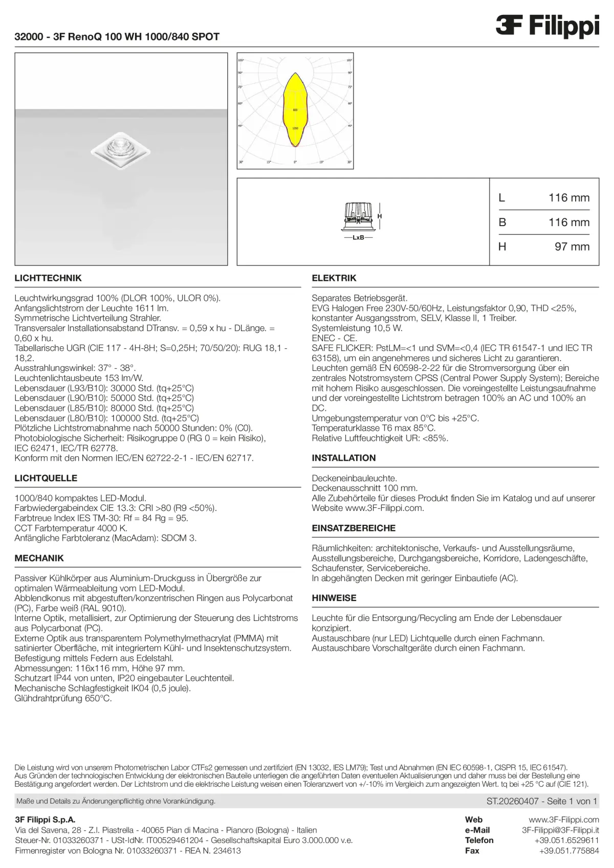 32000 - 3F RenoQ 100 WH 1000-840 SPOT - Datasheet - de
