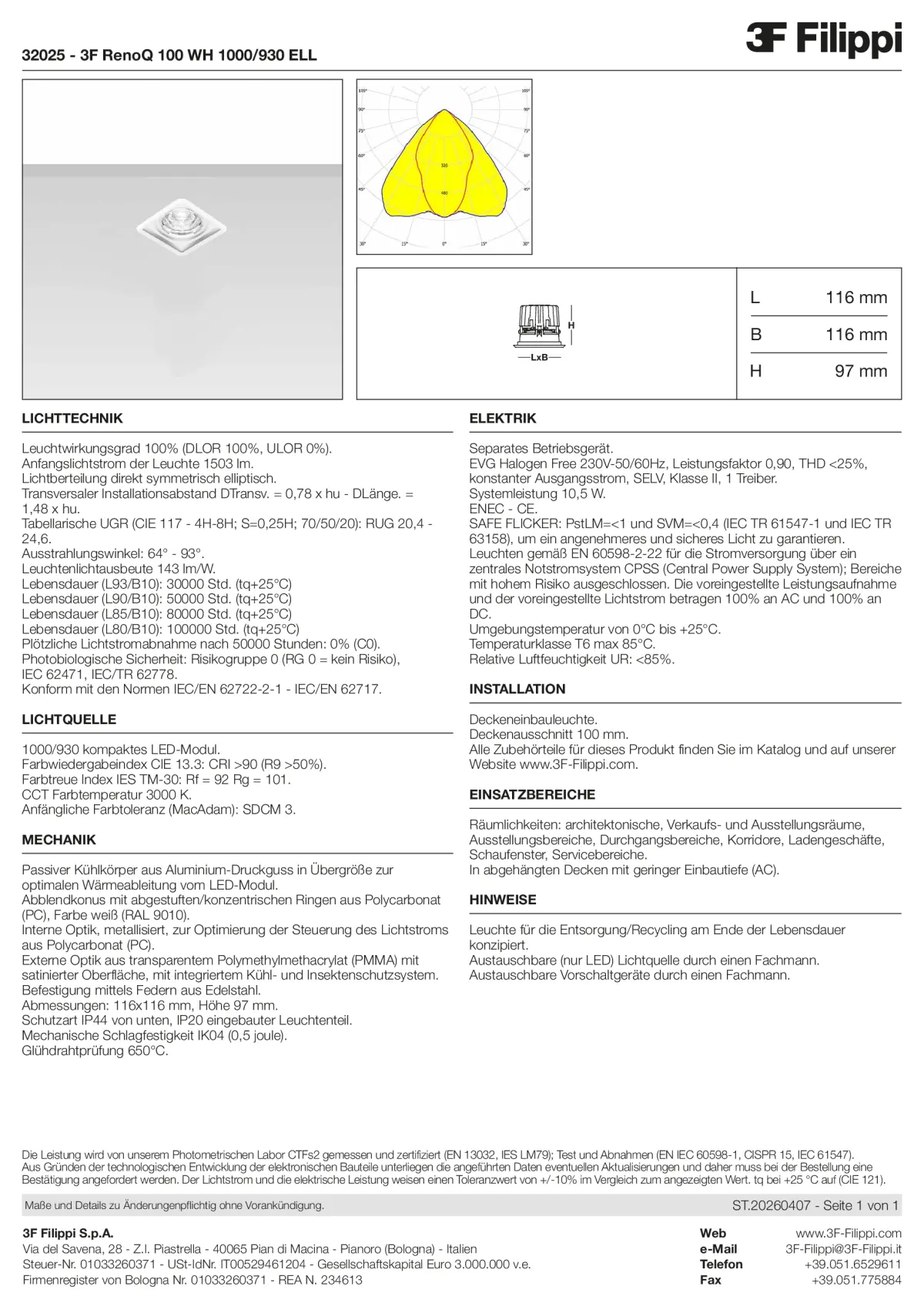32025 - 3F RenoQ 100 WH 1000-930 ELL - Datasheet - de