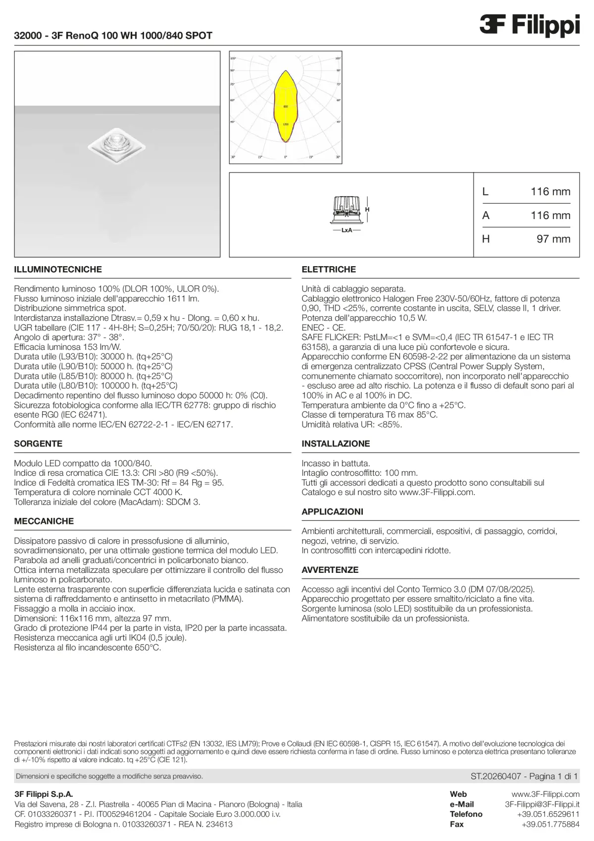 32000 - 3F RenoQ 100 WH 1000-840 SPOT - Datasheet - it