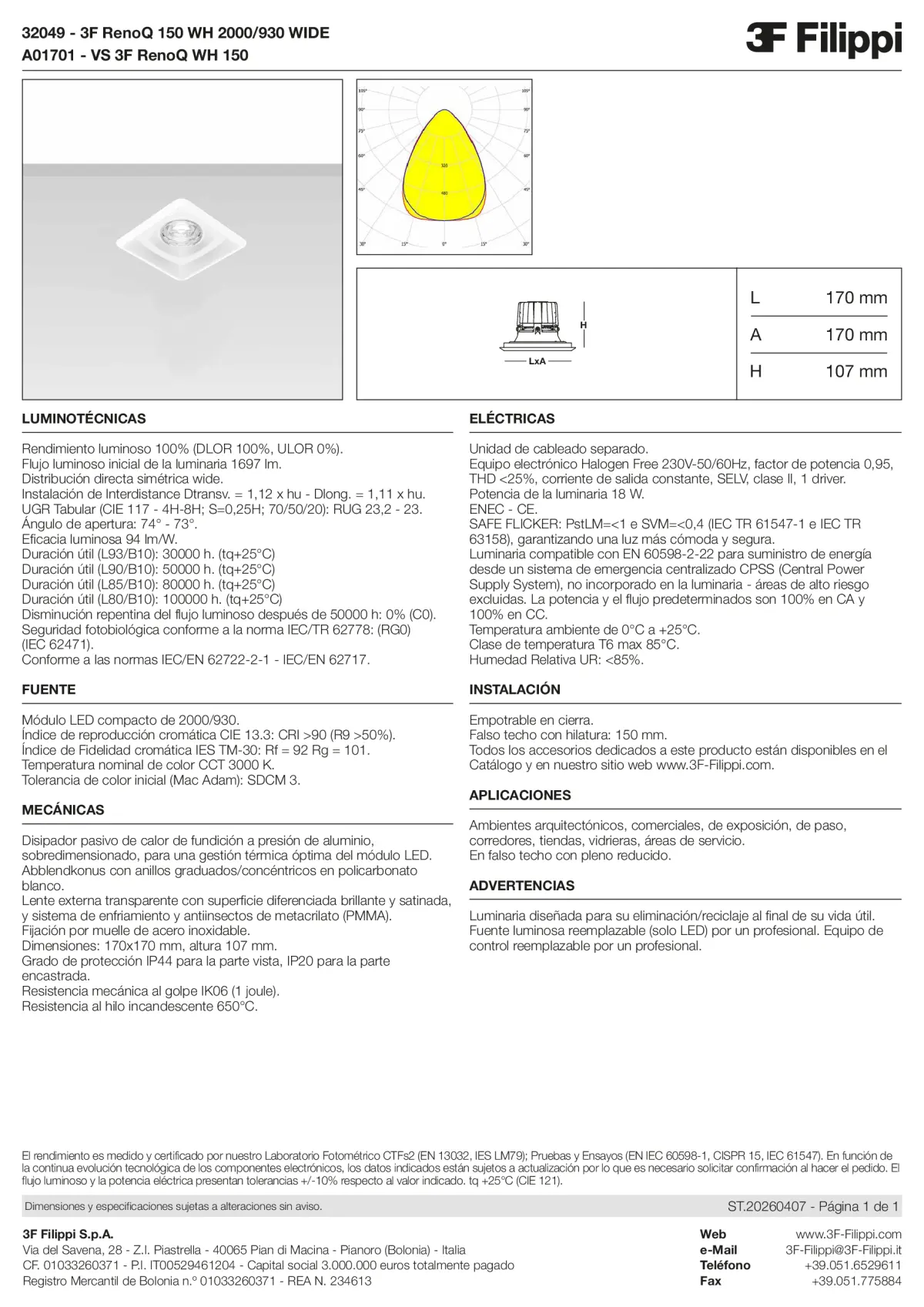 32049+A01701 - 3F RenoQ 150 WH 2000-930 WIDE + VS WH - Datasheet - es